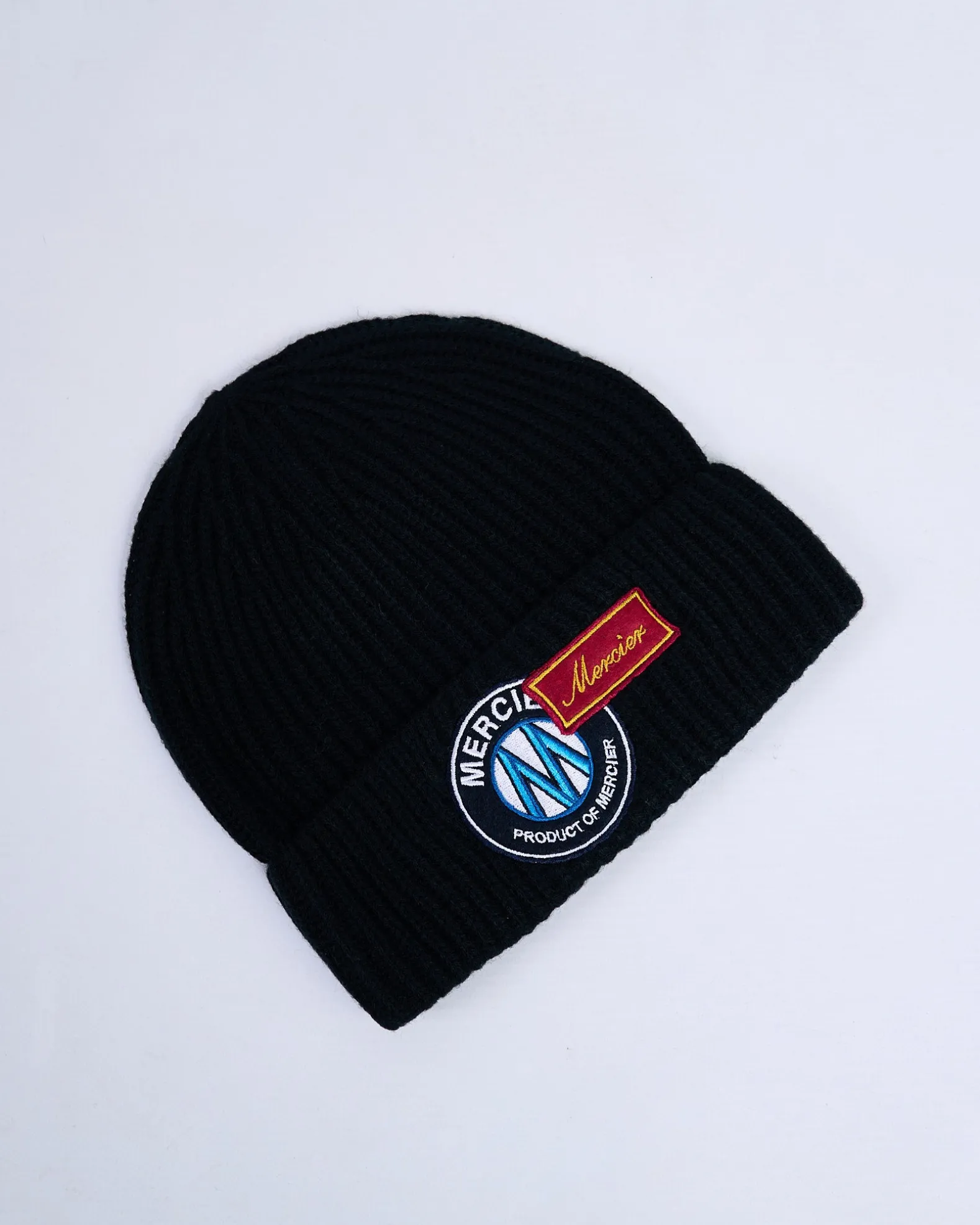 Black OG Badge Ribbed Beanie