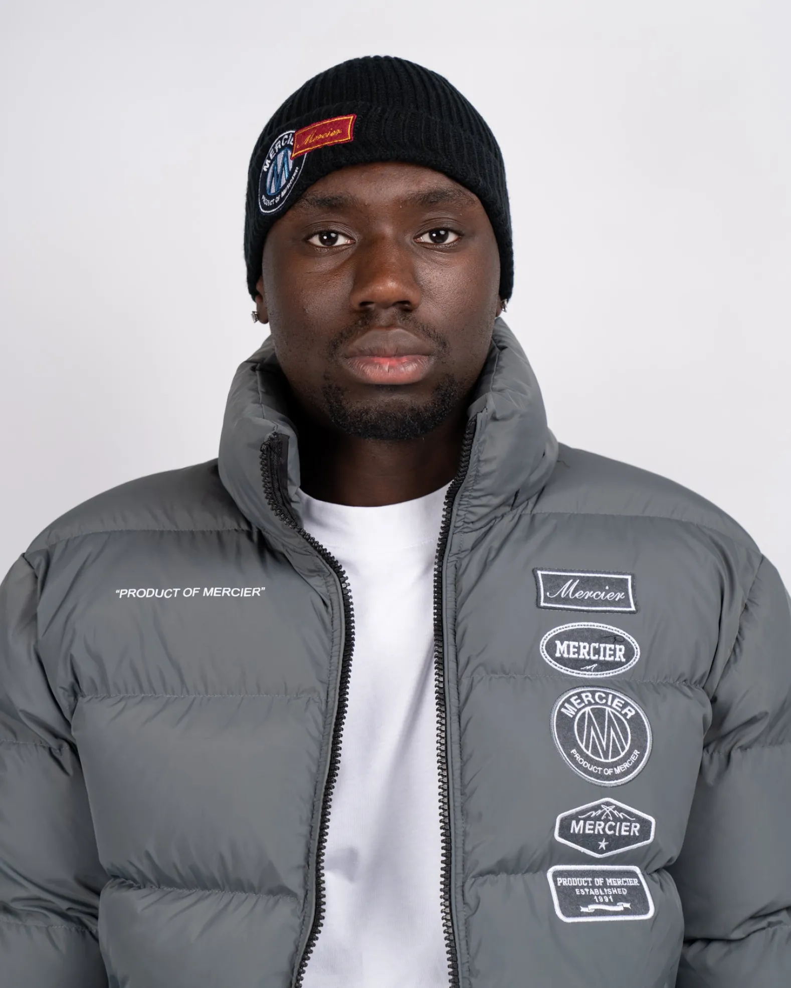 Black OG Badge Ribbed Beanie