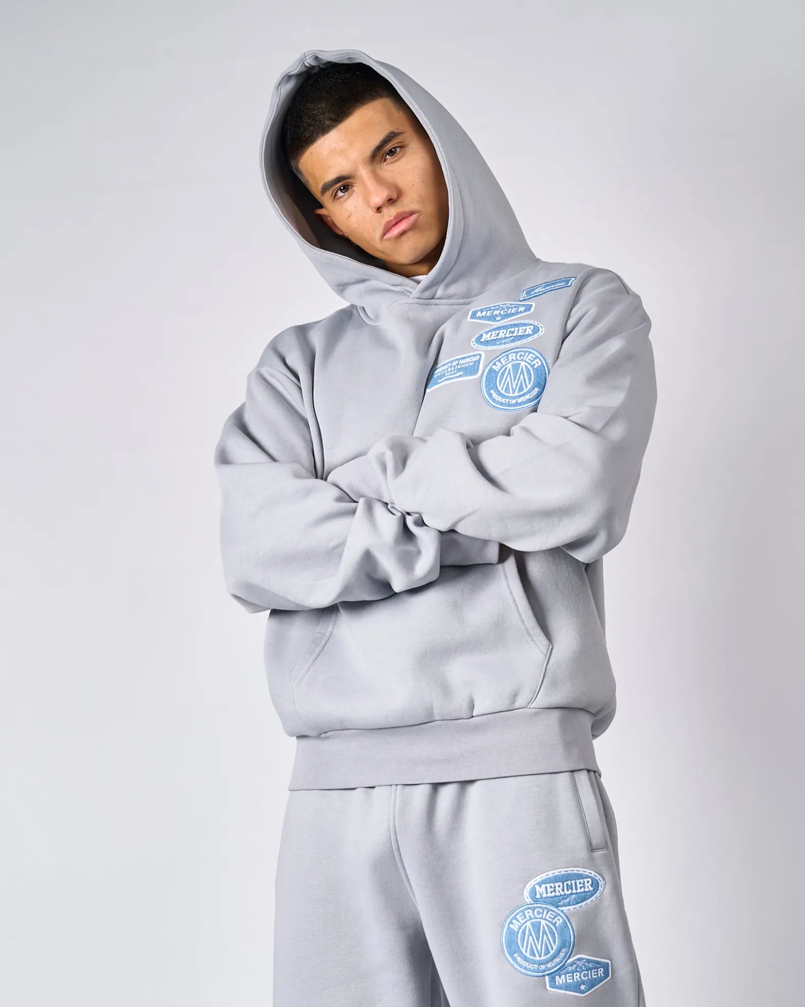Smoke Grey Denim OG Badge Hoodie