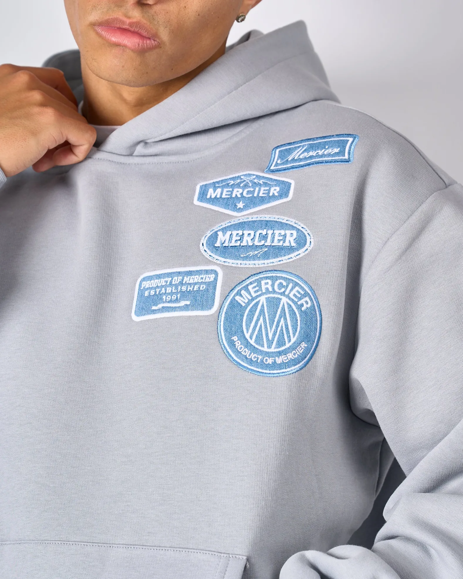 Smoke Grey Denim OG Badge Hoodie