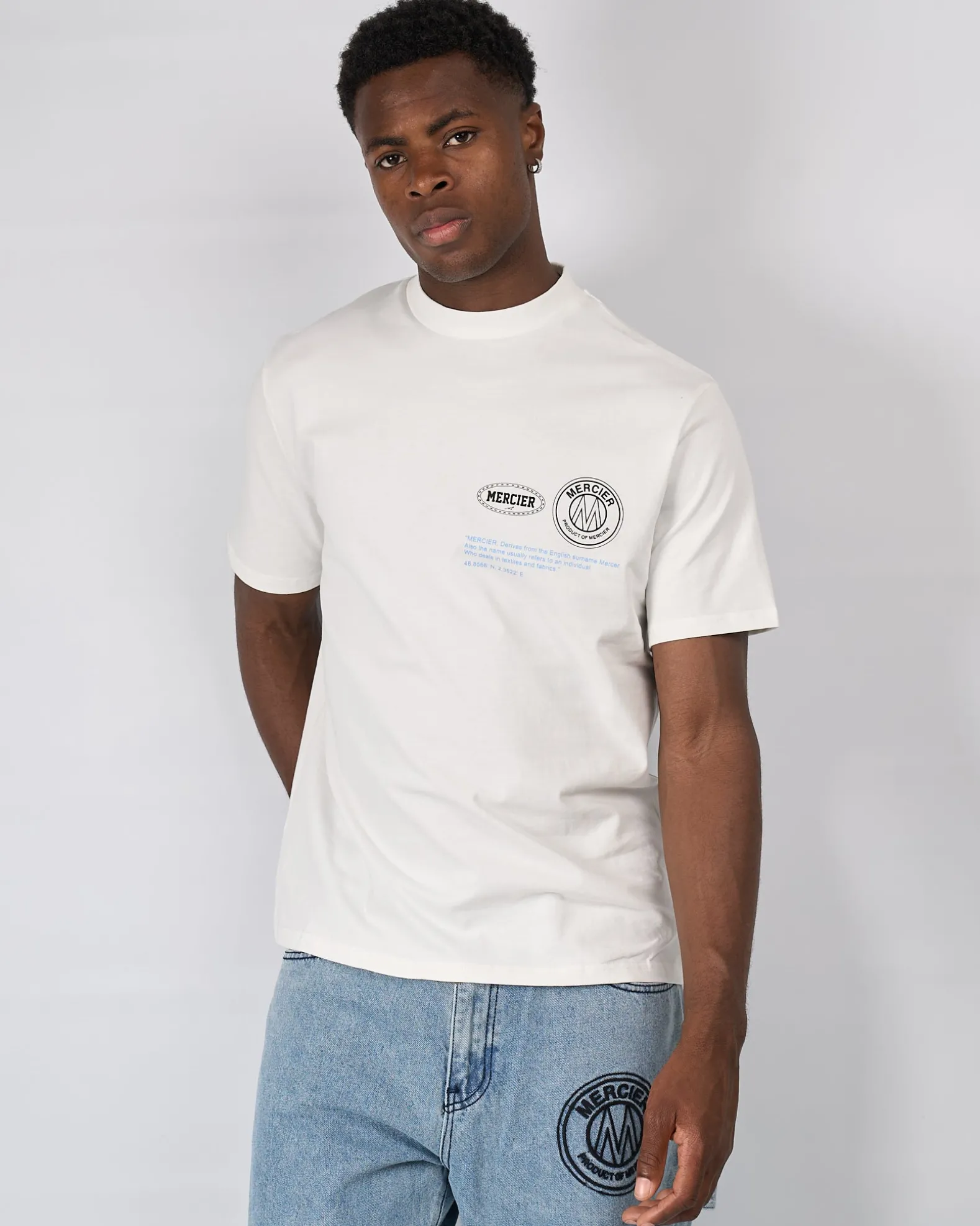 White Blue Caruso Relaxed Tshirt