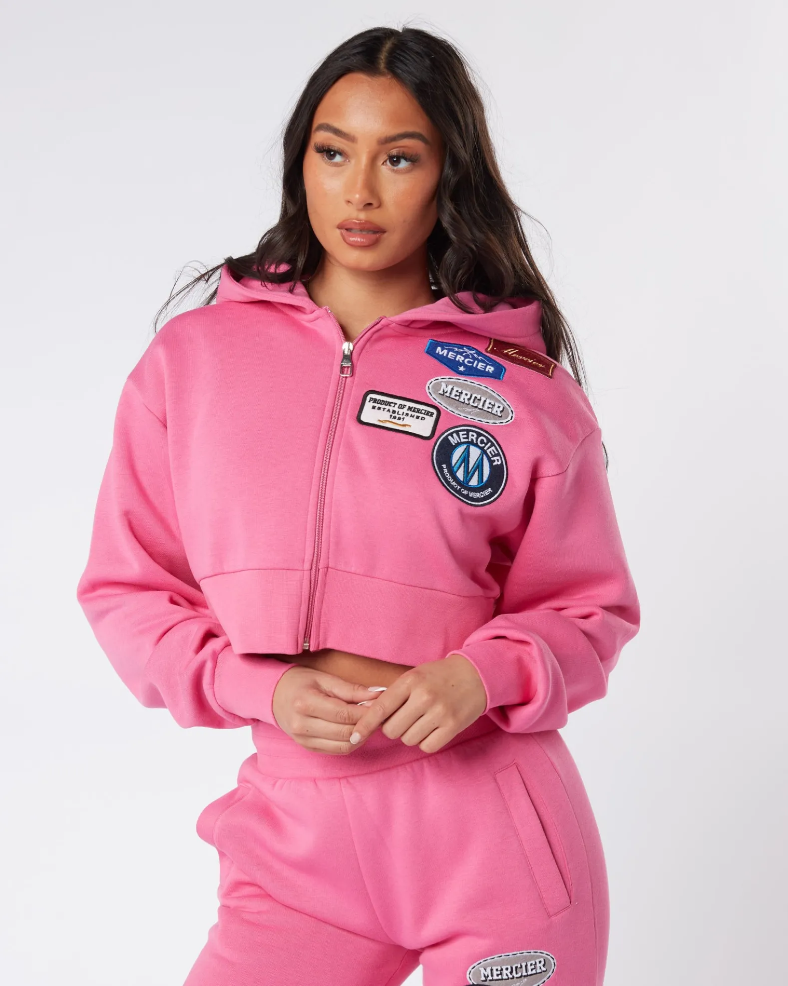 Womens Strawberry Moon OG Badge Cropped Zip Up